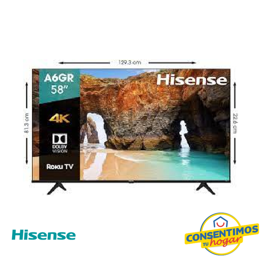 Televisor Hisense 58A6GR 58 pulgadas Smart Tv UHD 4K ROKU